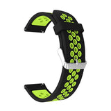 Black/Green Silicone Sports® Strap | For 20mm Huawei & Amazfit Smartwatches