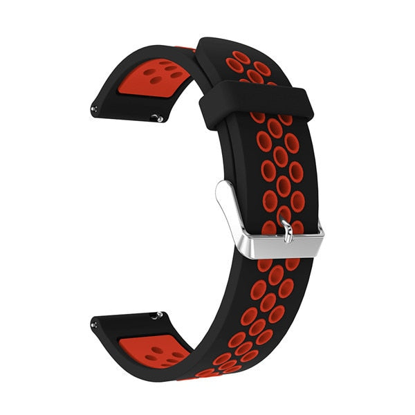 Black/Red Silicone Sports® Strap | For 22mm Huawei & Amazfit Smartwatches