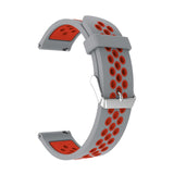 Grey/Red Silicone Sports® Strap | For 22mm Huawei & Amazfit Smartwatches